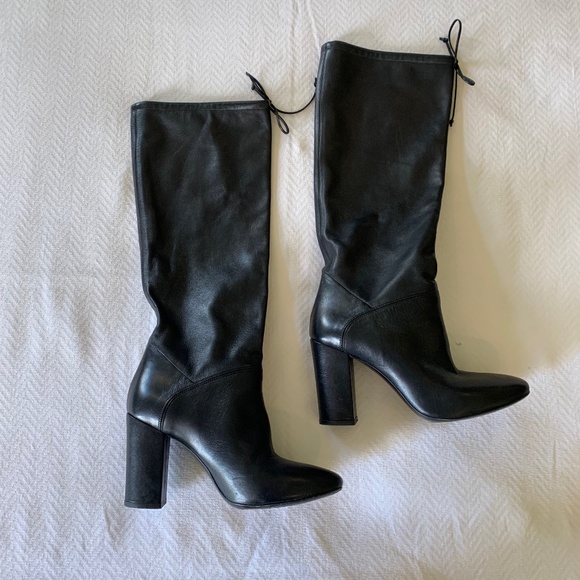 Made in Italy Leather Boots, Size 37, Black - Picture 6 of 6
